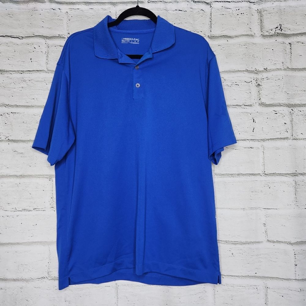 Nike Mens Golf Nike Fit Dry Polo Royal Blue Large L